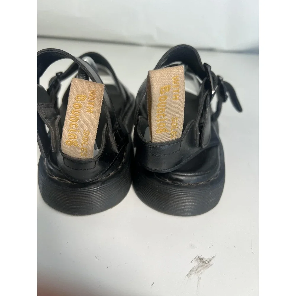 Dr. Martens Vegan Gryphon Shoes Mens Size 8 Black Strappy Sandals Buckle
